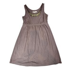 LOFT Mauve Embellished Sleeveless Empire Waist Dress XS soft stretchy